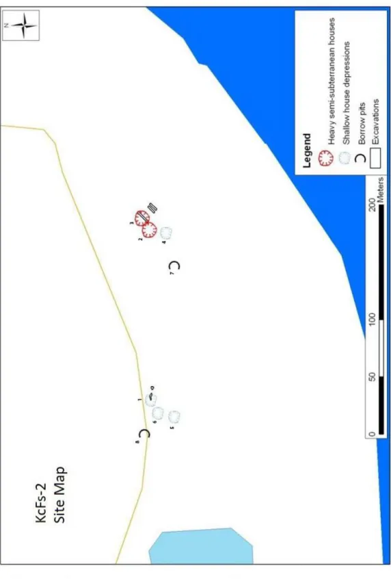Figure 5 Cartographie du site KcFs-2, île Nuvuk  (Institut culturel Avataq 2010A)