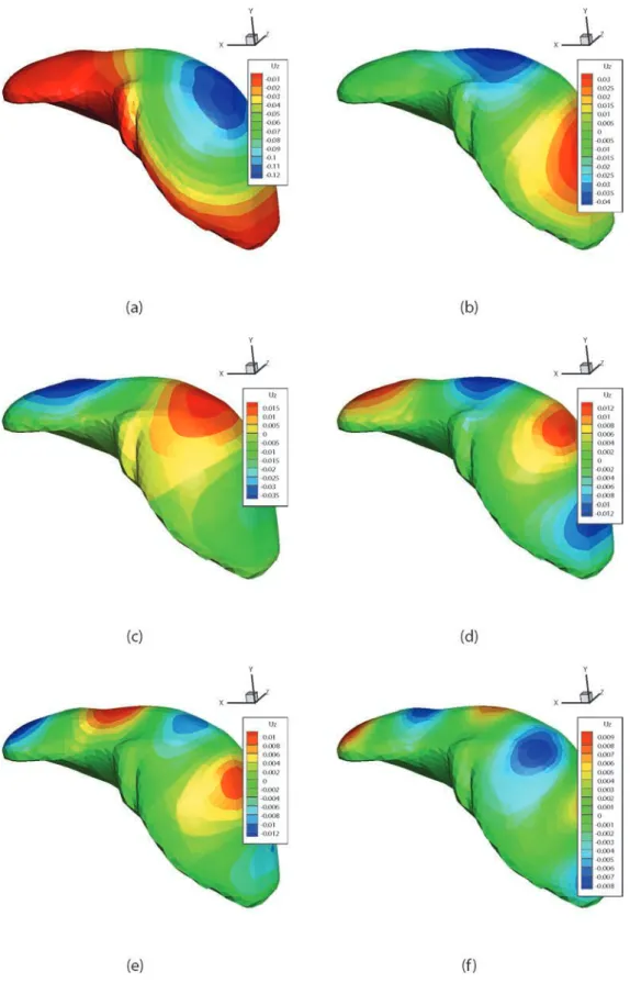 Fig. 9 Six ﬁrst functions X(x), k = 1 , . . . 6, for the simulation of the liver.