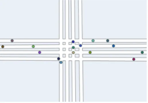 Figure 6: the intersection composed of eight straight paths used for simulations.