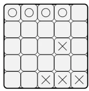 Figure 7: Some interesting states on the 5 × 5 board. Player X is next to play.