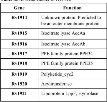 Table S3B: Gene cluster of Tetracenomycin F2 Cyclase     