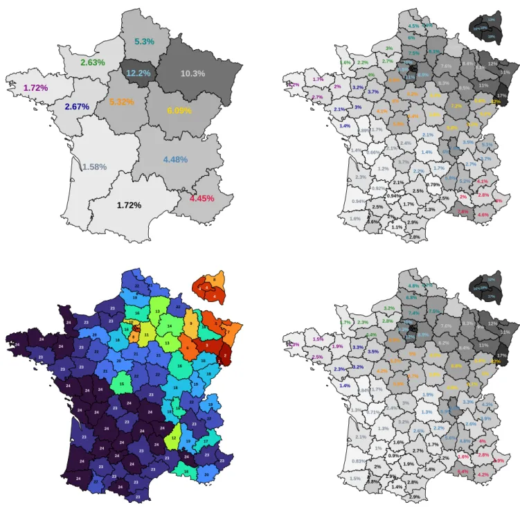 Figure 8: Model estimation for the proportion of Immunized individual in the population (deaths not taken into account) on May 11th, 2020