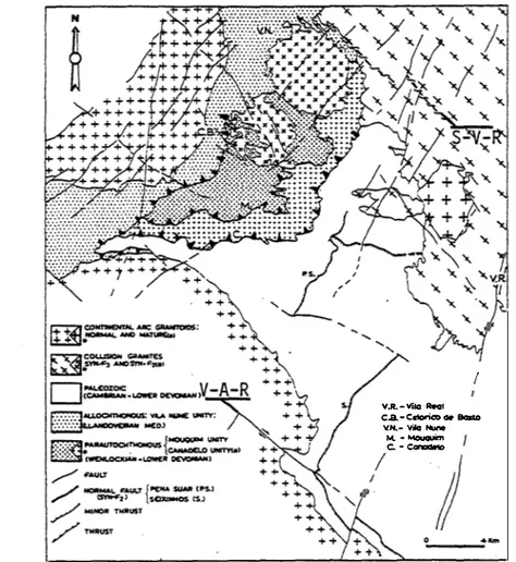 Figure I-7:  Structure de la zone de Celorico de Basto. Le  décrochement de 