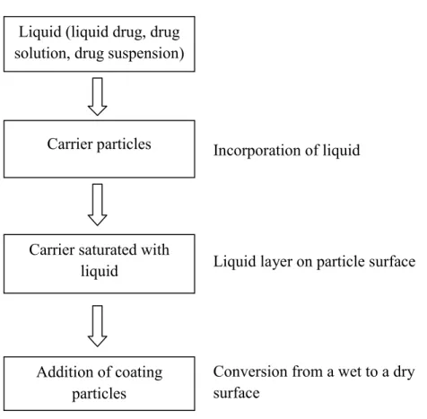 Figure 1.2 Schematic representation of liquisolid systems 