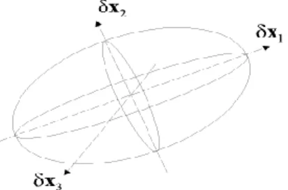 Figure 1: Ellipsoïde de sensibilité de la performance aux variations 