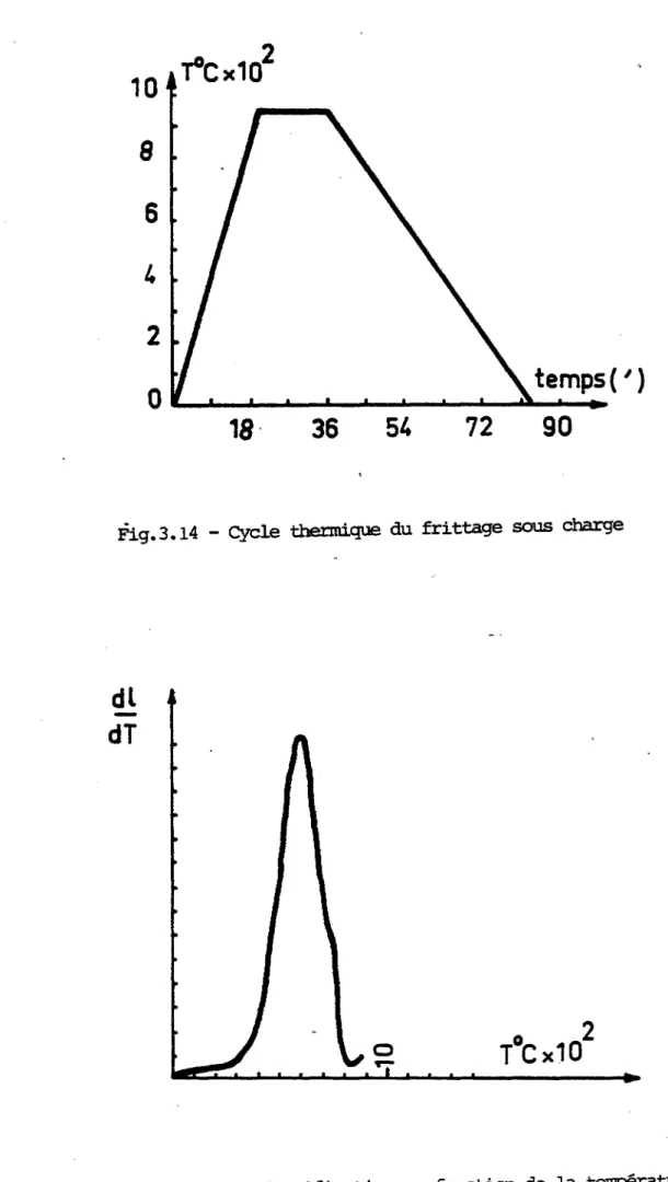 Fig. 3. 15 - Vitesse de densification en fonction de la température