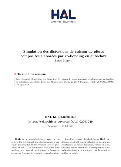 Simulation des distorsions de cuisson de pièces composites élaborées