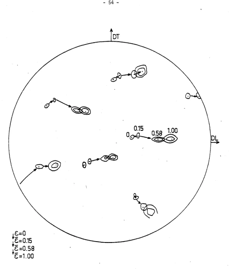 FIGURE 25 - Figure de pôle {220} du grain 53 d'une tôle ci'aluminium laminée