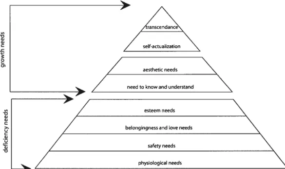 Figure 3: Maslow’s hierarchy ofneeds (based on Maslow, 7970).