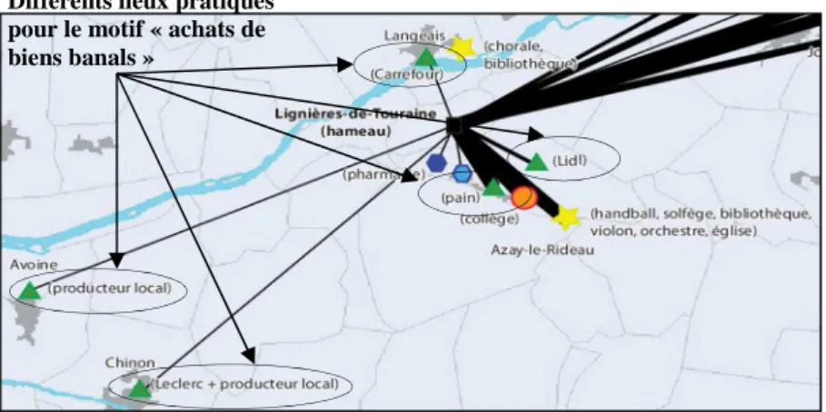 Figure 14 : Les légendes permettent de préciser les motifs d’activités – MH, 2015 