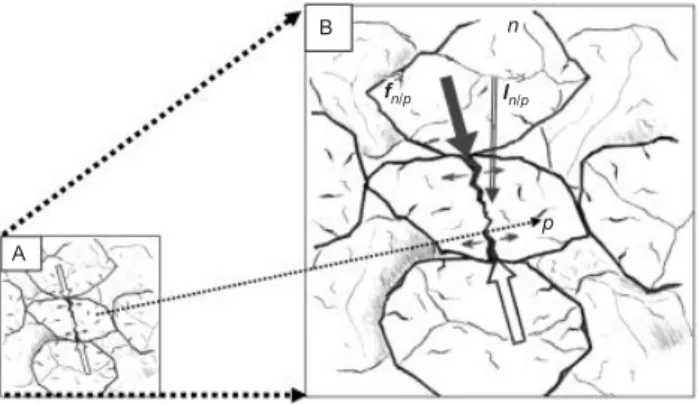 Fig. 9. Granular materials A and B with similar geometry
