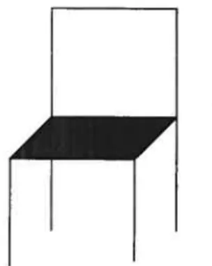 Illustration 1 : ensemble de traits et de surfaces (représentant une chaise)