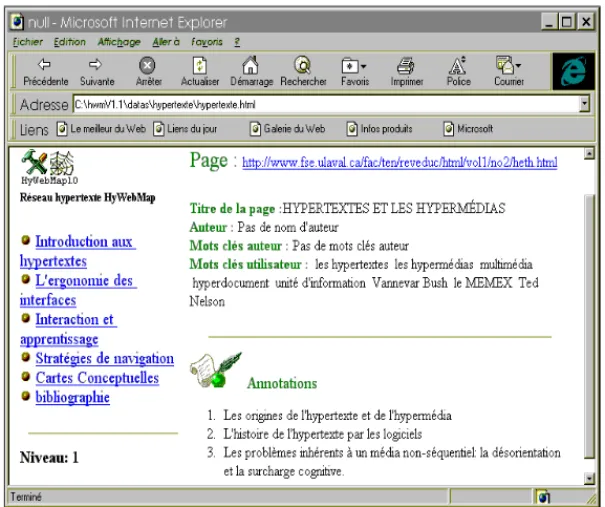 Figure 3. La génération du réseau virtuel en site html.