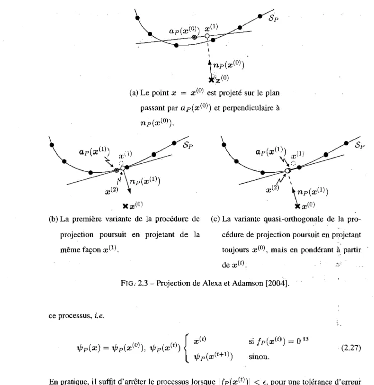 FIG.  2.3 - Projection de Alexa et Adamson [2004]. 