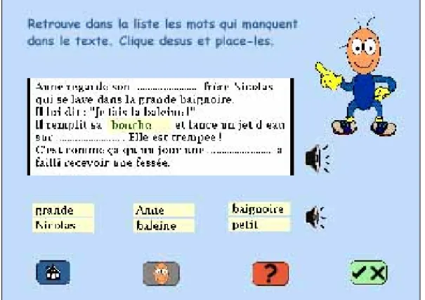 Figure 1. Interface d’une situation didactique AMICAL.