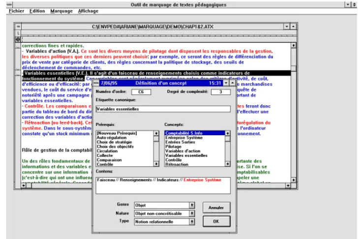 Fig. 1 : Aperçu de l’interface utilisateur de l’outil de marquage