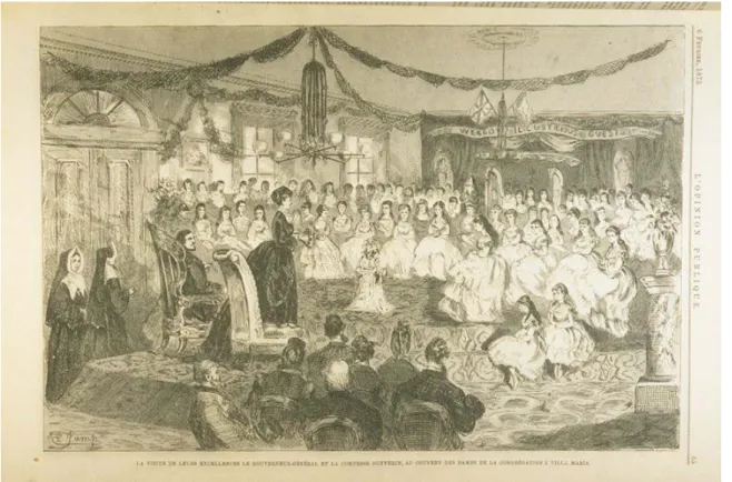 Illustration 2: Salle de spectacle de Villa-Maria lors de la visite de Lord Dufferin et Lady Dufferin, 1873 