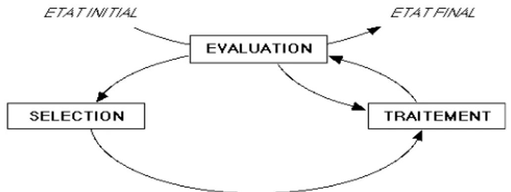 Figure 1. Le cycle Evaluation-Sélection-Traitement 4.1. Il sélectionne des informations et évalue leur pertinence