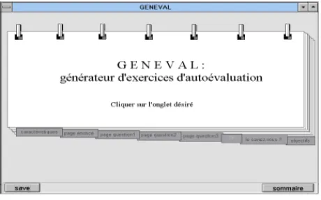 Figure 8 : Écran « sommaire » de Geneval