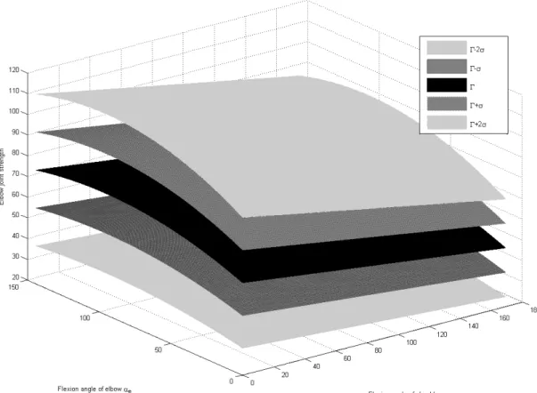 Figure 4. Biomechanical joint flexion strength constraints of elbow 