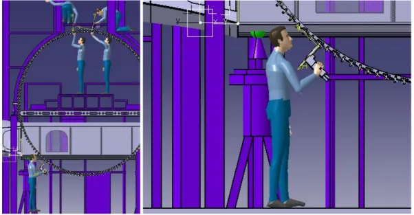 Figure 6. Drilling task in Virtual Aircraft Factory in CATIA 