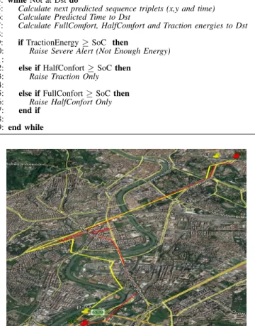 Figure 7: DLSTM predicted route versus real trajectory on Google Earth
