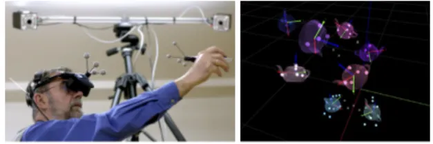 Fig. 14. Particles that interact with the reconstructed scene while camera motion is estimated thanks to KinectFusion [89] [53]