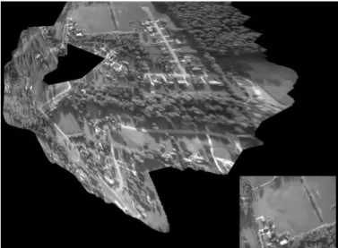 Fig. 16. Resulting mosaic image: despite the poor quality of the sequence and the approximation that the scene is planar, the final displacement between the first and last image is accurate.