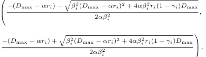 Table 1 presents some numerical computations for the three scenarios, for two values of c