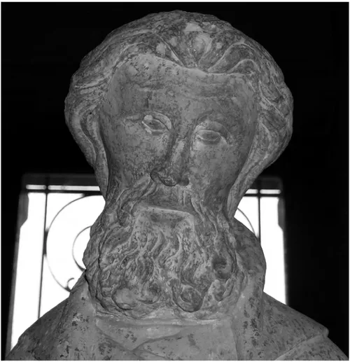 Figure 4 : Nantes, musée Dobrée, saint Marc, détail du visage (cl. J.-M. Guillouët)