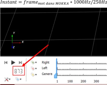 Figure 11. Indication du frame du mouvement dans MOKKA 