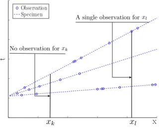 Figure 2: Example of observations obtained on replicated specimens for a set of covariates values