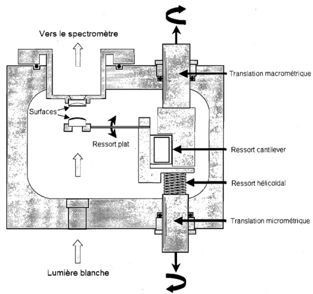 Figure 2.2  : Représentation schématique de  l'appareil de mesure de forces de surface