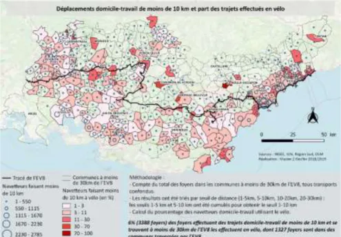 Figure 7 : Les navettes domicile-travail faisant moins de 10 km 