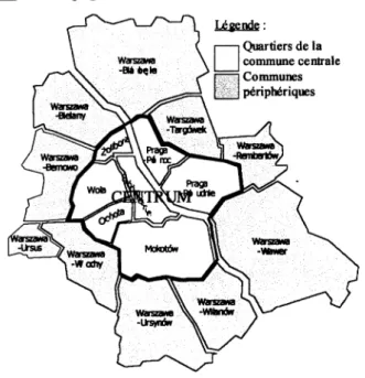 Tableau 7  : La population et la densité de population à Varsovie de  1939 à 1999