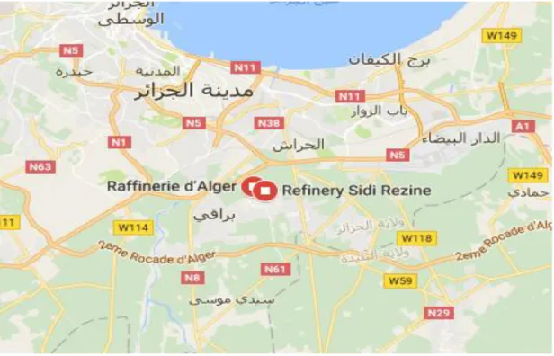 Figure III.1 : Situation géographique de raffinerie d’Alger [14] 