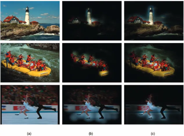 Fig. 8. From left to right: the original picture, the highlighted human RoI and the highlighted prediction RoI