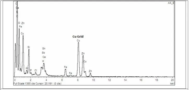 Figure 6. TEM micrographs of treated samples (a) Experiment #6, (b) Representative of EDS spectrum