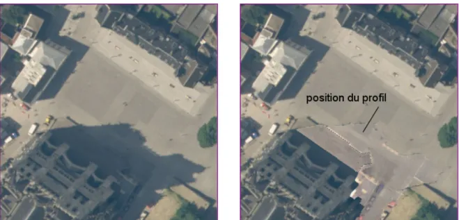 figure B.1.10 : correction d’ombres sur le parvis de la cathédrale d’Amiens 