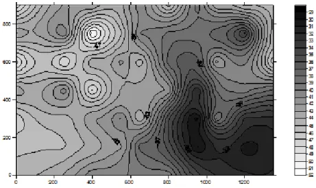 Figure 1. An example of radio map generated from a Wi-Fi signal strength database.   