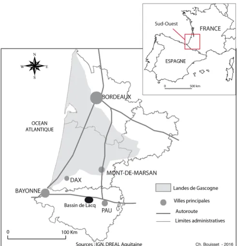 Figure 1 : carte de localisation des terrains d’étude 