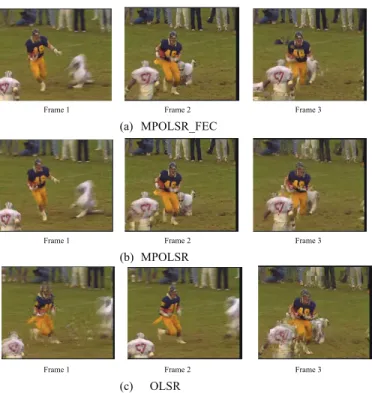 Fig. 6. Screenshots of the football video sequence from scenario with maximum speed 4m/s