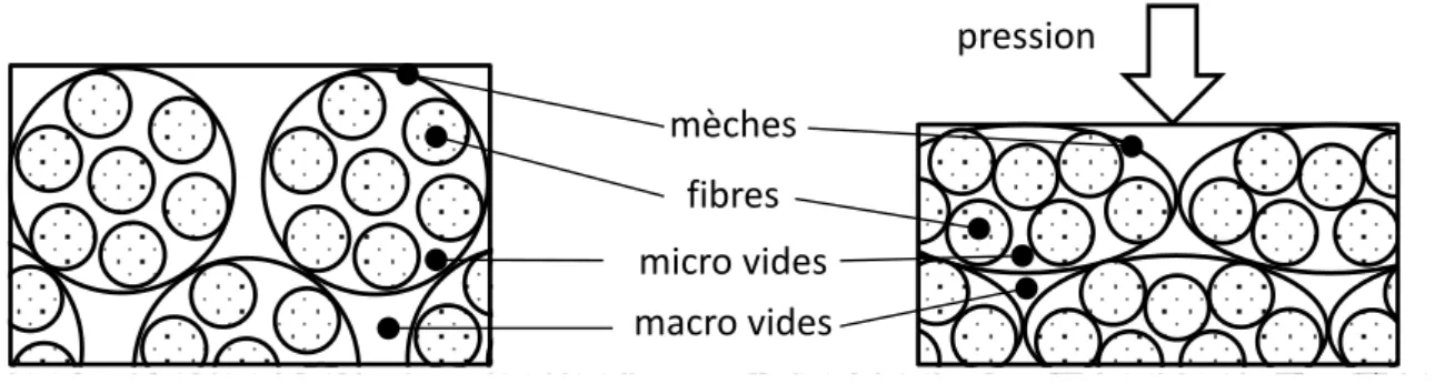 Figure 3 . 12 – illustration de l’hypothèse d’incompressibilité des fibres utilisant la loi des mélanges, l’équation ( 3 