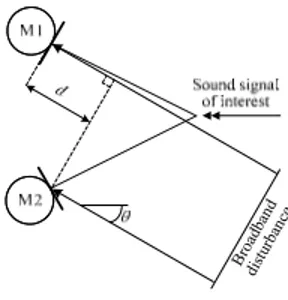 Fig. 1.  Dual-directional microphone array in noisy environment.