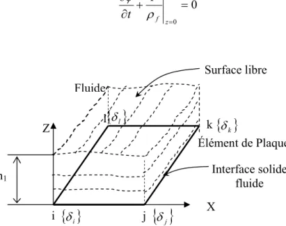 Figure 2 : Élément fini solide-fluide 