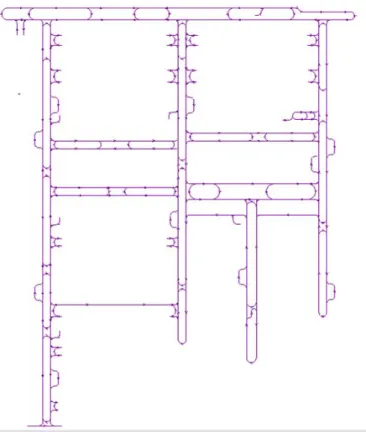 Figure 2.1 – Agencement des rails de l’unité de fabrication de Crolles 300.