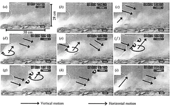 figure 2.9 presents a sequence of images recorded in a gravel-bed river where the sequential passage of high- and low-speed wcdges can be clearly observcd