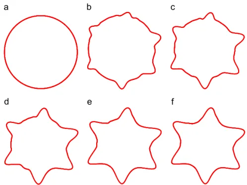 Fig. 12. Detected contour after 0, 10, 20, 30, 40 and 50 iterations for scale 3 when the initial virtual shape is a circle.