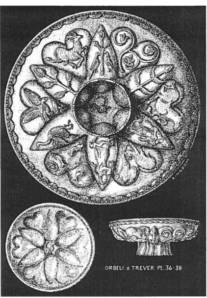 Figure 3 Bol en argent de la période sassanide représentant le paradis in rnedio ,nundi entouré de six keshvars mythiques
