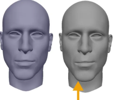 Figure 13: Limitation of our system: some motion such as the sidewise motion of the chin of the groundtruth (left) is lost at the output of our system (right).